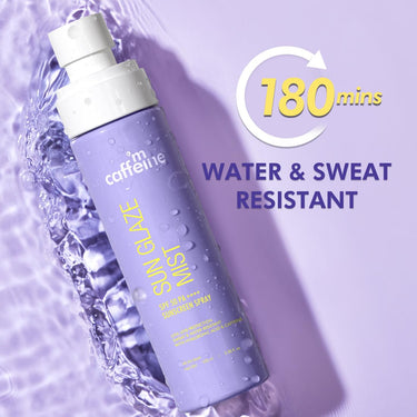 mCaffeine Sun Glaze Mist SPF 50 PA++++ Face Sunscreen Spray | 1% Hyaluronic Acid for Hydration| No White Cast | Easy Application Over Makeup & Quick Absorbing Sunscreen Spray | For All Skin Types